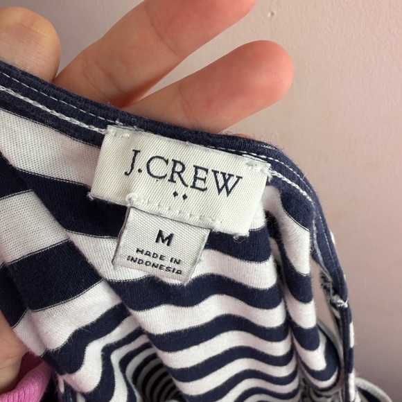 J.Crew Navy White Stripe Sleeveless Maxi Dress Tiered Medium - Picture 4 of 4